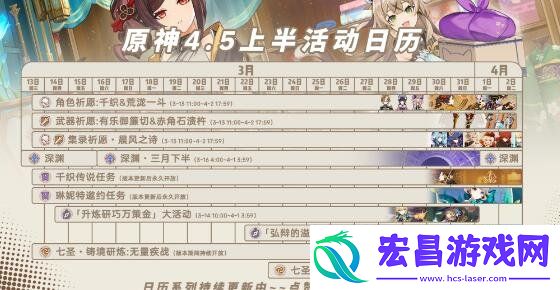原神4.5上半活动开启时间一览
