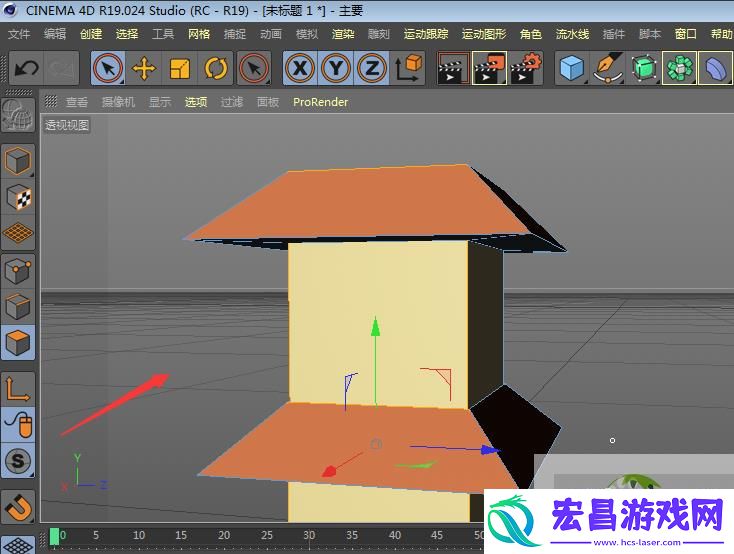C4D制作屋顶建筑突出棱角模型设计