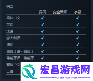 霓虹之血支持语言介绍