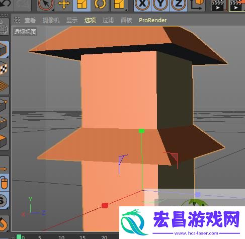 C4D制作屋顶建筑突出棱角模型设计