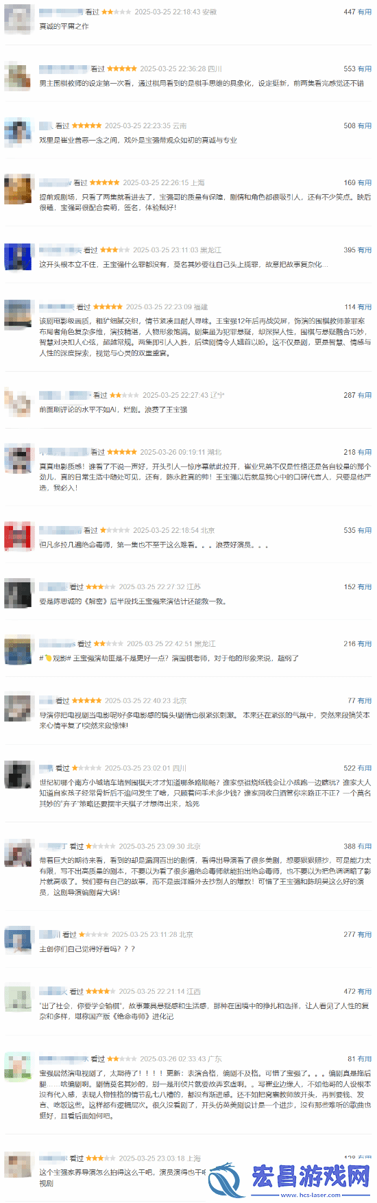 王宝强新剧棋士豆瓣早期评价网友