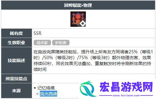 屏障赋能物理技能怎么获得