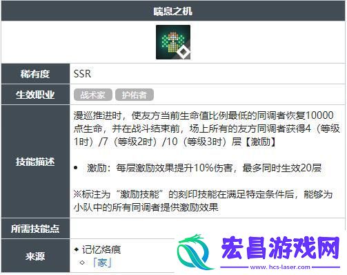 喘息之机技能怎么获得
