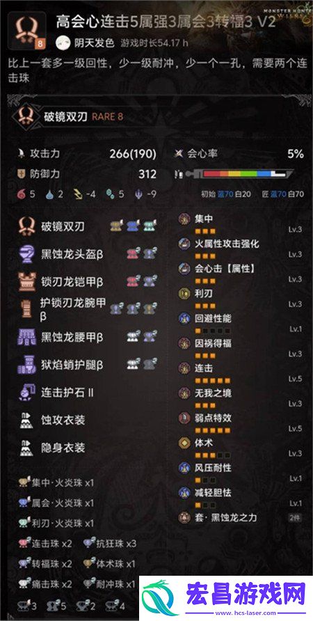 双刀百会流配装推荐