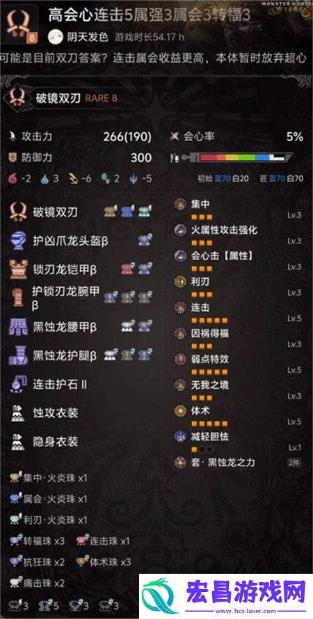 双刀百会流配装推荐
