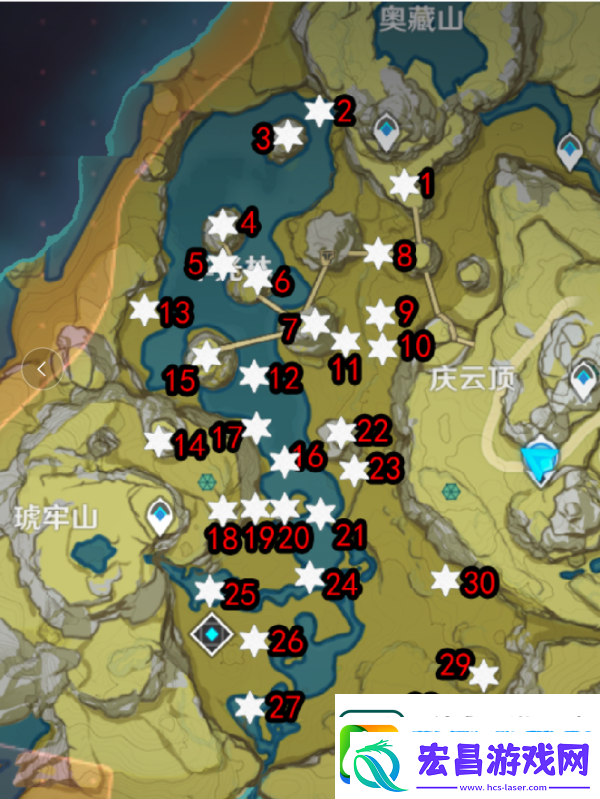 原神逐月符位置一览