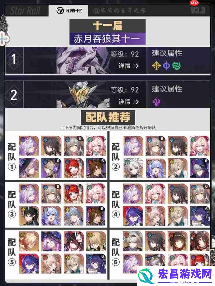 崩坏星穹铁道3.3下半混沌怎么配队