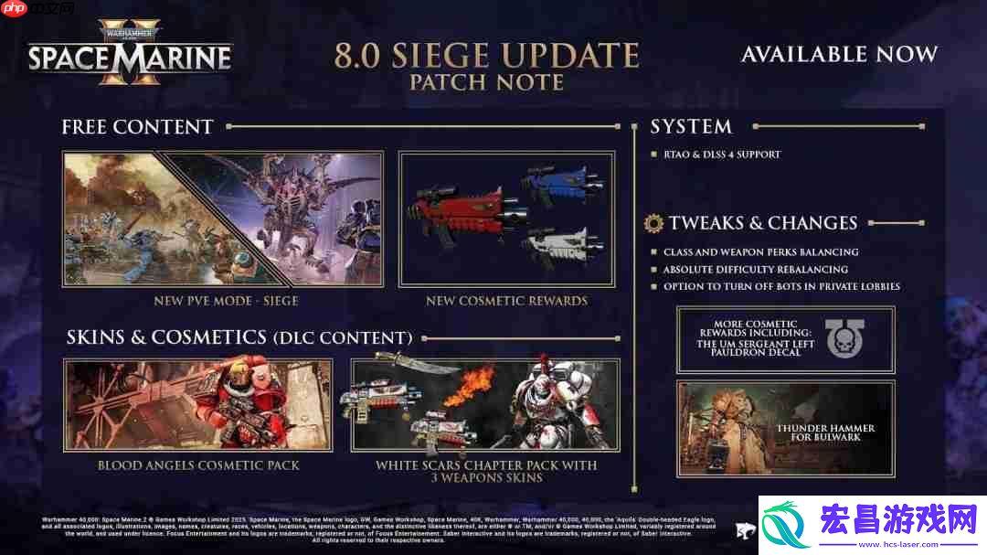 战锤40K：星际战士29月重大更新！新职业武器和DLC！
