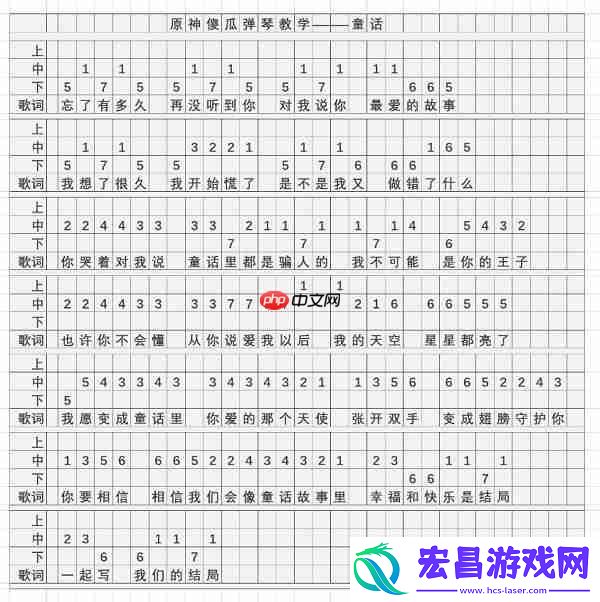 童话琴谱一览