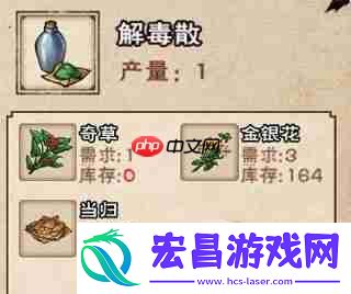 烟雨江湖丹药配方炼丹材料大全攻略