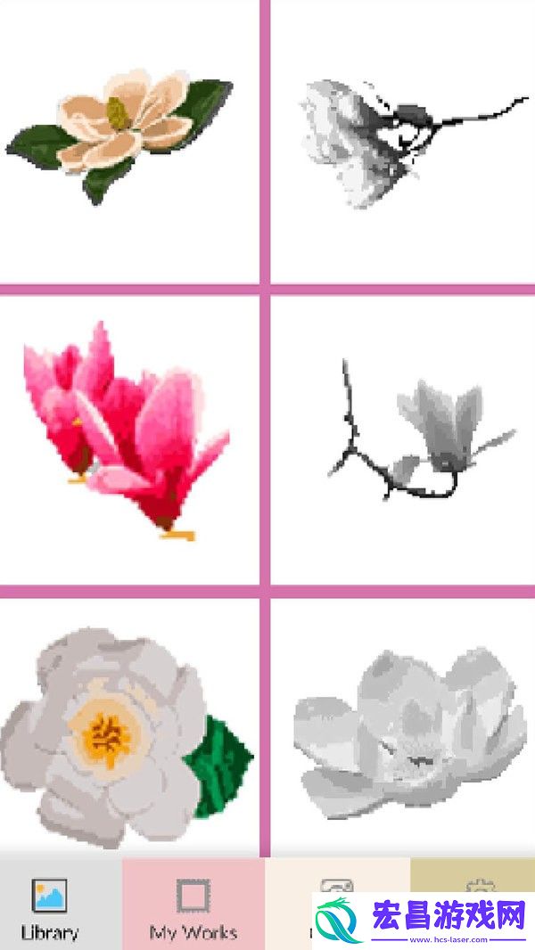 玉兰花像素艺术截图