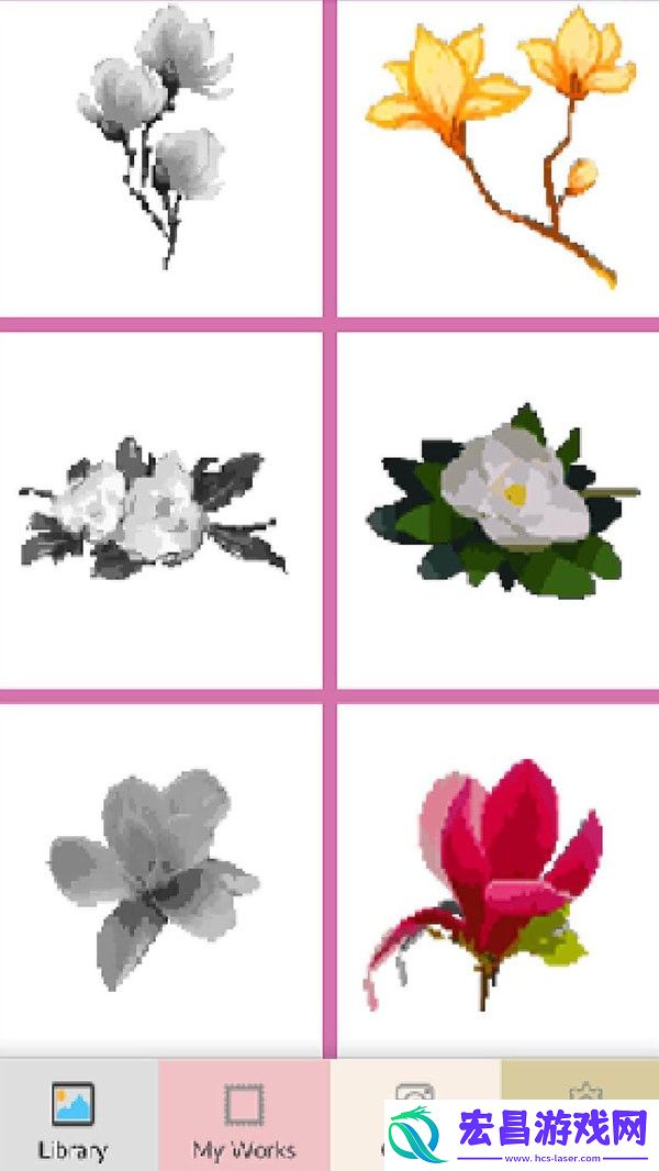 玉兰花像素艺术截图