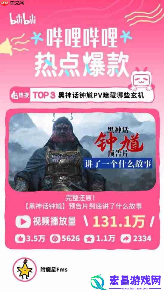 B站分享八月热点特辑！黑神话